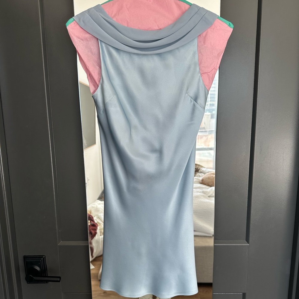 REFORMATION JONELLE SILK DRESS IN HORIZON - SIZE XS - Picture 2 of 5